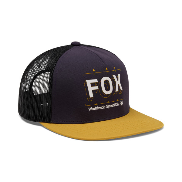 Fox Image Print Snapback Trucker - Plum Perfect