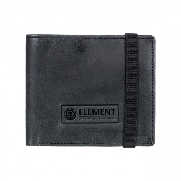 Element Strapper Leather Wallet - Black