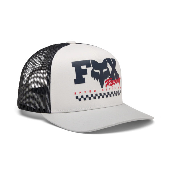 Fox Yth Checker Mesh Trucker Hat - White