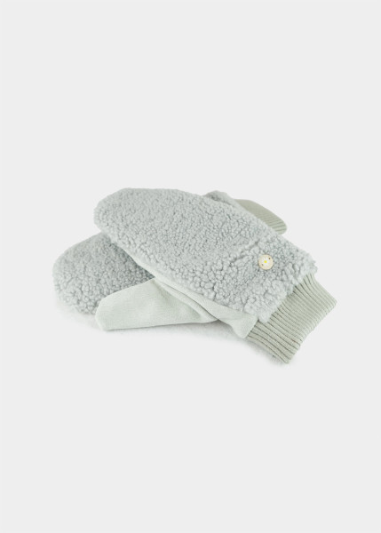 Bavarian Caps Sherpa-Fäustlinge Edelweiß - blaugrau - unisize