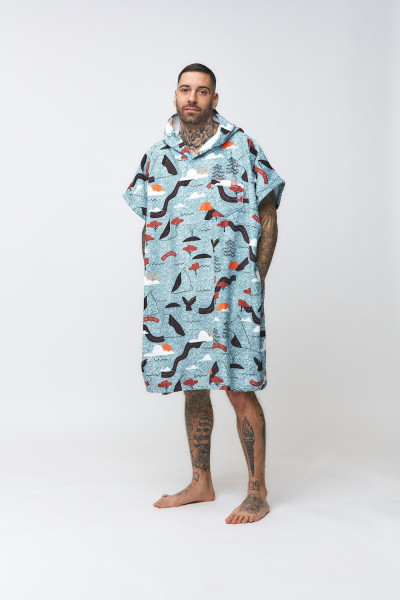 After Essentials Sketchbook Poncho - Blue