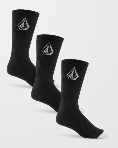 Volcom Full Stone Sock 3 Pack - 42-46 - Black