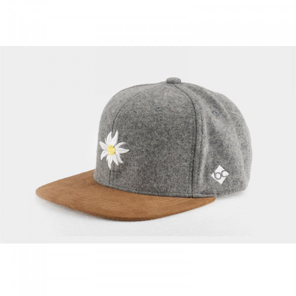 Bavarian Caps Edelweiß Wildleder - grau