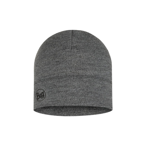 Buff Merino Midweight Beanie - Melange Light Grey