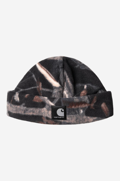Carhartt WIP Blevin Beanie - Camo Feather Tree, Black