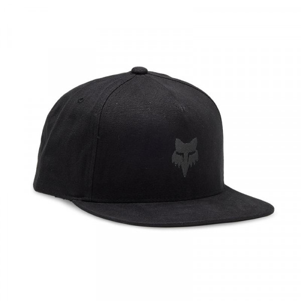 Fox Head Snapback Hat - Black/Charcoal
